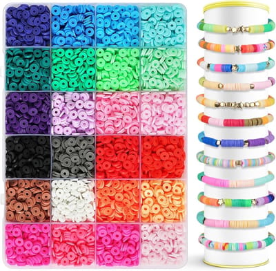 Kleurrijke Klei Kralen Set met 4500 Heishi Kralen, Perfect voor Armband Maken, Sieraden en Creatieve Knutselprojecten in 24 Kleuren