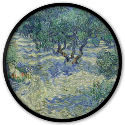 Poster in lijst Rond - Fotolijst 40x40 cm - Posters - De Olijfgaard - Vincent van Gogh - Ronde posterlijst zwart - Decoratie - Wanddecoratie woonkamer - Muurdecoratie slaapkamer