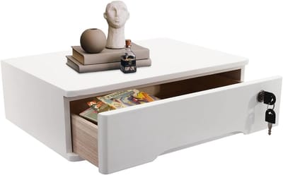 Bureau Opbergdoos - Bureau Organizer - Thuis Kantoor - Met Afsluitbare Lade - 40 x 28 x 12 cm - Wit