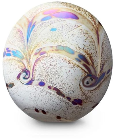 Urn-Glas-Elan-line-Ivory-Glasobject-3.5Ltr-Disk-deelbewaring-crematie–Glazen-urn-voor as-Kunst-Gedenkstuk-As Bol E05DI