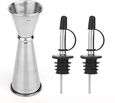 Dailygoods - Professionele Cocktail Jigger - Roestvrijstalen Drankmaat met Schenktuiten