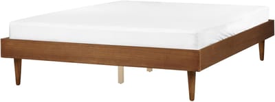 TOUCY - Tweepersoonsbed - Lichtbruin - 160 x 200 cm - Rubberhout