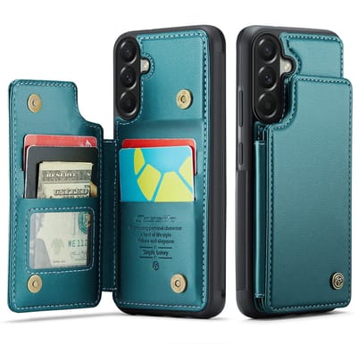 CaseMe Hoesje - Geschikt voor Samsung Galaxy A57 Hoesje - CaseMe C22 Back Cover met Pasjeshouder - Groen