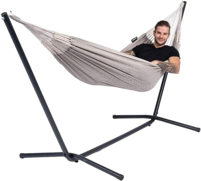 Hangmat Set - Single Hangmat - Ontspannen Buiten - Natuurlijke Kleuren - 120 Kg Capaciteit - Bruin