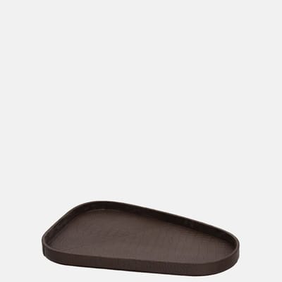 Chamada Sophie leren dienblad organisch croco M donkerbruin