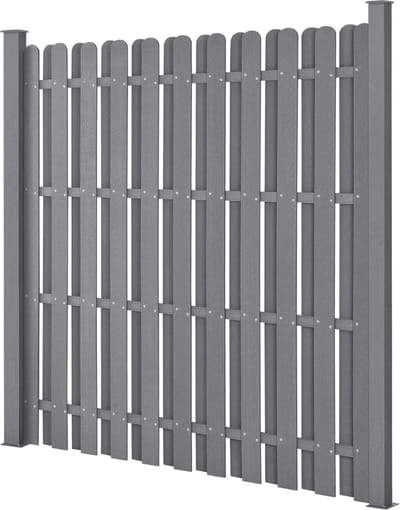 HKC Tuinscherm schutting met palen - grijs