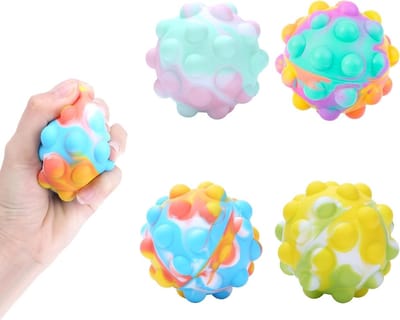 4 stuks antistressbal - pop-it bal - sensorisch fidget-speelgoed - om te kneden - voor kinderen