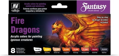 Vallejo Hobbyverf Acrylverf - 72312 Fire s - Acryl Set Verf set - 8x 17 ml