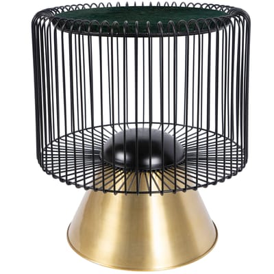 Kayoom- Bijzettafel Malibu- Groen- Zwart- Goud- 51x51x56.5cm - Handgemaakt