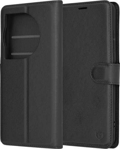 Hoesje geschikt voor OnePlus 12 - Techsuit Leather Folio Book Wallet Case - Zwart