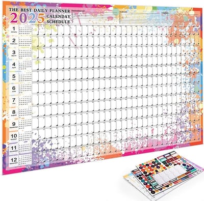 XXL wandkalender 2025 (52 x 74 cm) wandkalender 2025 wandkalender 2025 wandkalender planner voor 12 maanden dic voor kantoor, thuis, klaslokaal (meerkleurig 2)