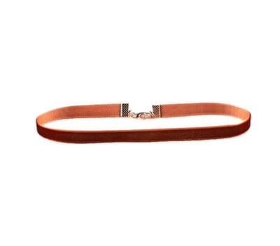 Jomide Choker - Bruin - Retro - Fluweel