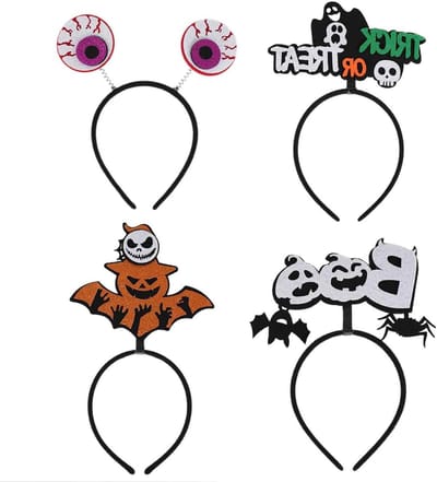 Halloween Haarbanden voor Gothic Feestjes, Grappige en Eng Accessoires met Veren, Pompoenen en Spinnen