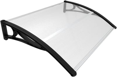 Luifel voor Voordeur 120 x 80 cm - Weerbestendige Polycarbonaat en Aluminium Boogluifel