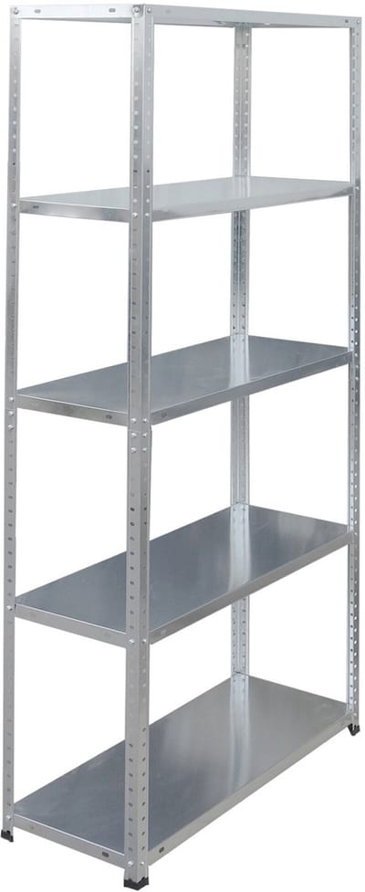 Opslagrek - 2 stuks - 75x150x30 cm - zilver