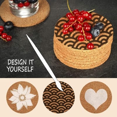 Natuurlijke Kurk Coaster Hout Absorbens Tafelgerei Pad - 100 stuks