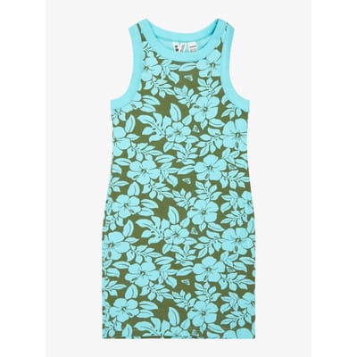 Roxy Iconic Days Printed Rg Mouwloze Jurk Groen 10 Years Meisje