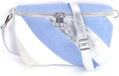 Giuliano Lederen Rainbow Metallic Heuptas Tessa - Jeansblauw
