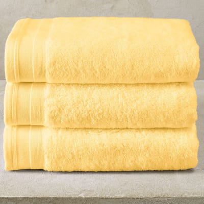 De Witte Lietaer Handdoek Contessa Butter Yellow - Set 3 stuks - 50 x 100 cm - Geel - Katoen