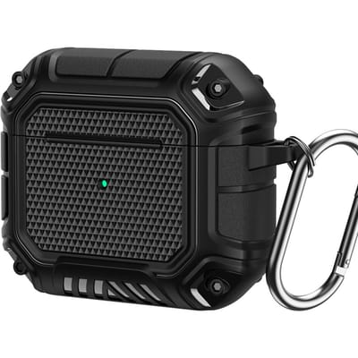 Housse de protection pour écouteurs Étui en TPU Anti-perte avec mousqueton pour IOS Earbuds 3 Noir Noir noir