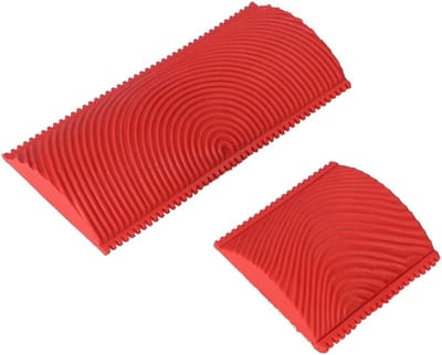 Set van 2 Rubber Kwasten voor DIY Muurdecoratie met Houtnerf Effect en Knurling voor Creatief Schilderen