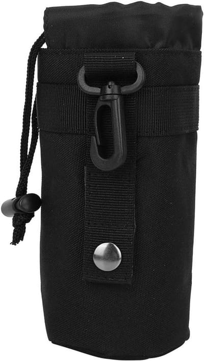 Allecto Plus - Waterfles Taille Tas Nylon Flessentas Kamperen Wandelen Reizen Zwart 16 * 8 * 1cm.