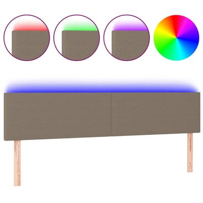 vidaXL - Hoofdbord - LED - 160x5x78/88 - cm - stof - taupe
