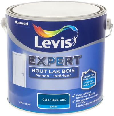Levis - Expert Hout Lak Binnen Satin Mix - Clear Blue C80 - Mengverf - 2,5 L