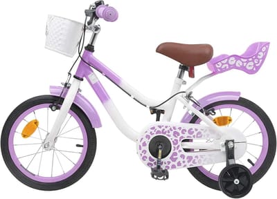 Kinderfiets met Zijwieltjes - Loopfiets - Leren Fietsen - Verstelbare Onderdelen - 12 Inch - Paars