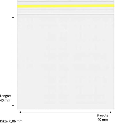 100x Gripzakjes 40 x 40mm 60 micron transparant - Ziplock Bags Yellow - Uitdeelzakjes
