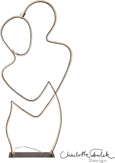 Star Trading Silhouette Grafico, zwart, grafisch ontwerp, paar, LED, warm wit, voor buiten, 86 cm