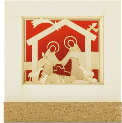 Kerstattentie met envelop - fijne feestdagen - brievenbuspost - brievenbuscadeau - mini silhouet - luciferdoosje - kerststal - kerstcadeau - per 1 stuk