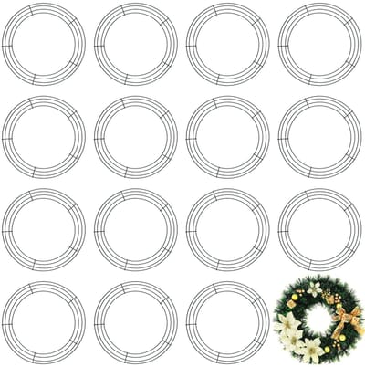 Dailygoods- Kransframe 16 Pack - Metalen Draad Ringen - 12 Inch - DIY Ambachten - Kerst Decoraties - Sterk en Stevig - Kransring