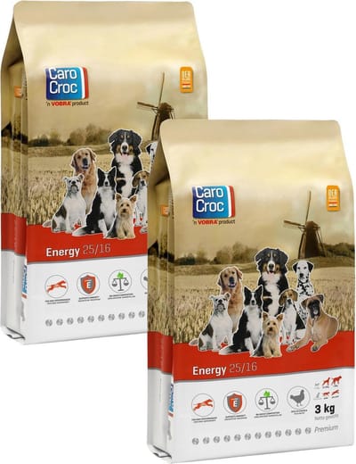 Carocroc Energy Vlees&Gevogelte&Rijst - Hondenvoer - 2 x 3 kg