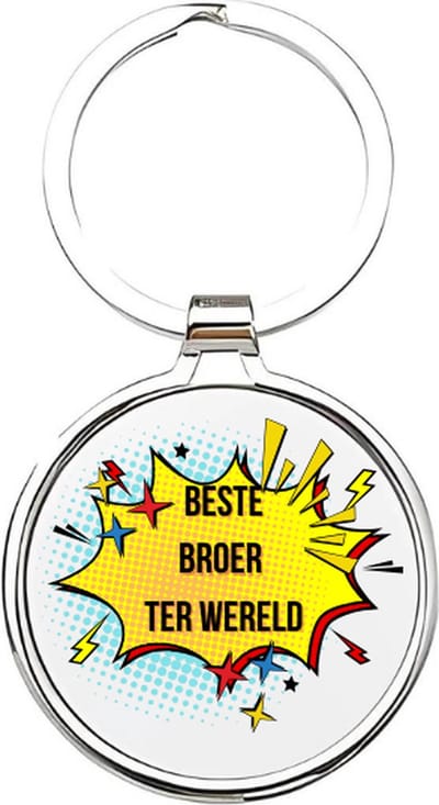 Akyol - Beste broer ter wereld Sleutelhanger - broer - De leukste broer - Broer sleutelhanger - broers sleutelhanger - Sleutelhanger voor je broer - Familie sleutelhanger - verjaardagscadeautje - Broer cadeau - Brother - broertje - 4 x 7,5 CM