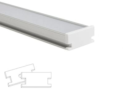 2 meter led profiel voor vloer - Inbouw - Compleet incl. afdekkap - Led profiel 2 meter - Led strip profiel - Wit