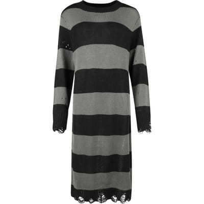 KIHILIST by KILLSTAR - Gothic Maxi-jurk - Within Souls Sweater Dress - XS tot 4XL - voor Vrouwen - zwart-grijs