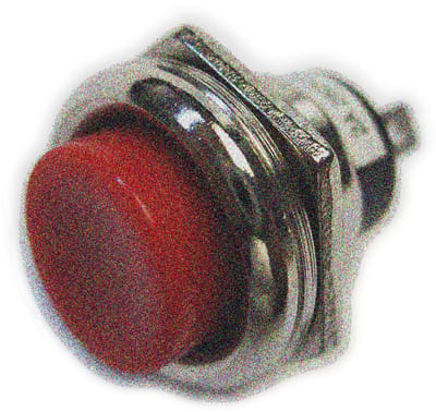 Inbouwknop - Drukknop schakelaar - Elektrische installatie - Schroefdraad bevestiging - 16.5 mm montagegat - Rood