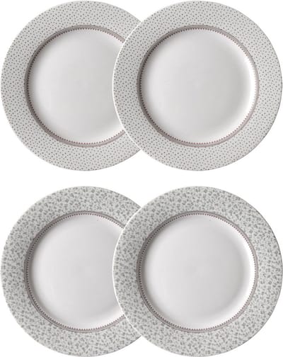 Laura Ashley Wild Clematis Collectables Borden set van 4 -Plat - Ø 20cm