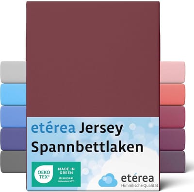 Comfort Jersey Hoeslaken 80x160cm - 80x180cm - Katoen, Oeko-Tex 100, Geschikt voor Matras tot 25cm Hoog - Bordeaux