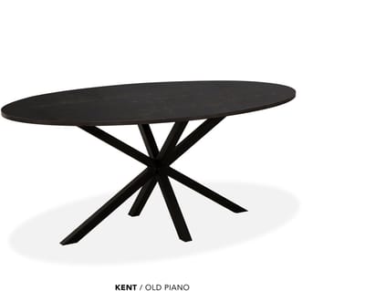 Maxfurn - Eettafel ovaal | Zeer krasvast | Kleur: Old piano | Afmeting 160x92cm