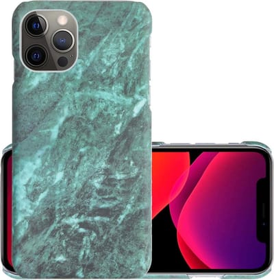 Hoes Geschikt voor iPhone 11 Pro Hoesje Marmer Back Case Hardcover Marmeren Hoes Marmer - Groen
