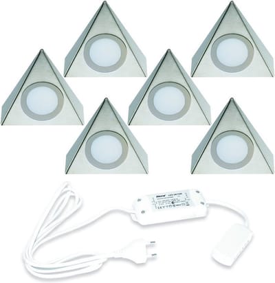 Hera Delta LED set van 6 onderbouw spots 24V/30W RVS LVSET6DELI