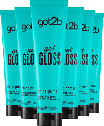 Got2b Got Gloss Primer - Haarstyling - Haarcrème - Hitte Bescherming - Pluiscontrole - Glasachtige Glans - Voordeelverpakking - 6x 150ml