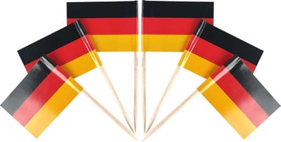 100 Stuks Duitsland Vlag Tandenstokers - Cupcake Toppers voor Feesten en Decoraties