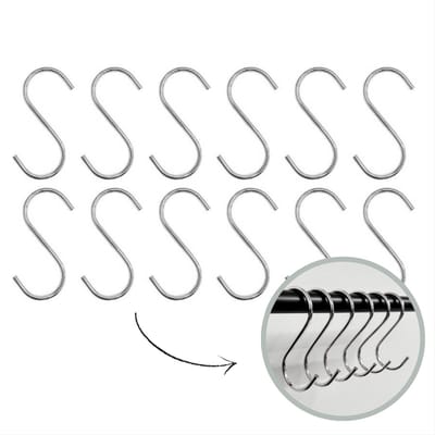 Hoya living - S haken Zilver - 12 stuks - 9,5cm (middelgroot ) - ophanghaken - kapstokhaken - S haakjes