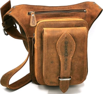 HillBurry Crossbody tas Hunter leder - Stoer - Praktisch - Stijlvol - (bxhxd) ca. 18cm x 25cm x 9cm