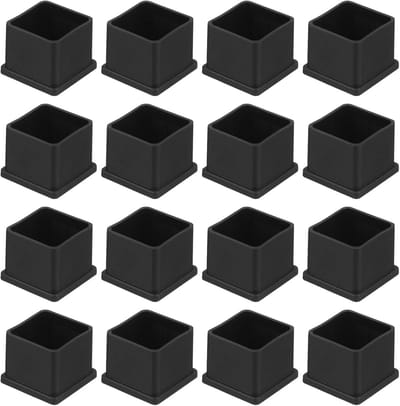 PVC stoelpootdoppen voor vierkante poten 32 mm - vloerbescherming, zwart - set van 36 stuks