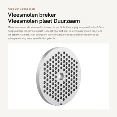 Dailygoods - Vleesmolen breker - Vleesmolen plaat - Duurzaam en veilig - 5/7 mm gat - Koolstofstaal - Ideaal voor gehakt - Geschikt voor alle vleesmol...
