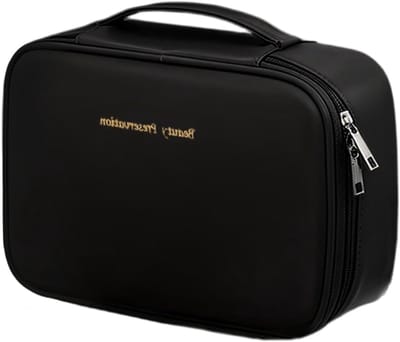 Grote cosmetica tas voor vrouwen, reisorganizer, waterdicht, met handvat en borstelcompartiment, ideaal voor make-up en toilettas.